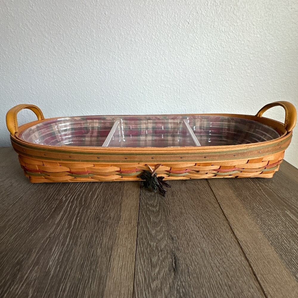 Longaberger Large Harvest Blessings Basket Century 2000 Celebration Plaid Liner
